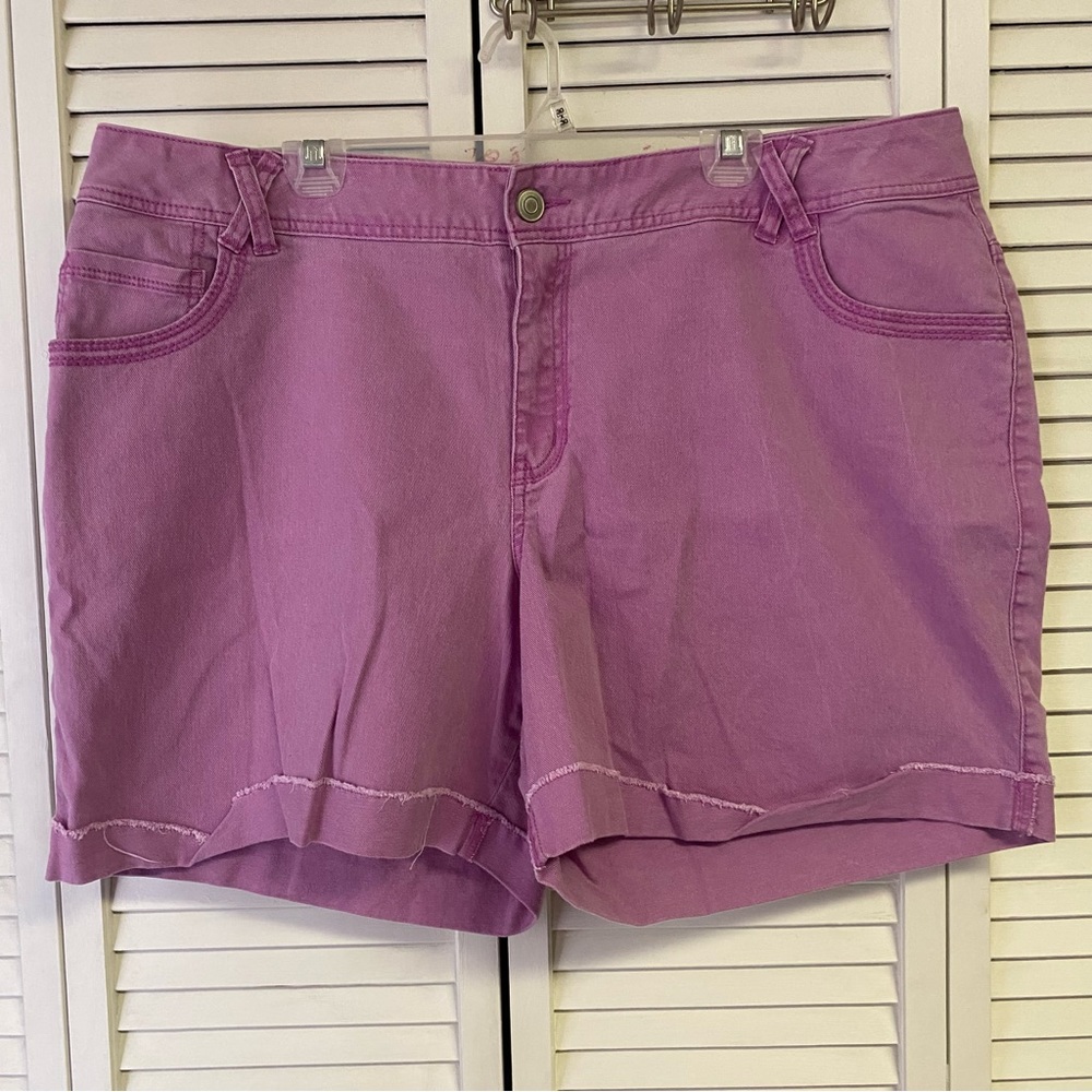 Lane Bryant Purple Cuffed Shorts Size 24
